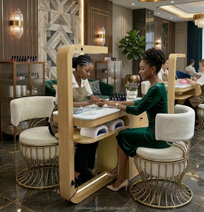 Bureau de <span class=keywords><strong>Manucure</strong></span> <span class=keywords><strong>Professionnel</strong></span> pour Salon de Beauté, <span class=keywords><strong>Table</strong></span> et Chaise de <span class=keywords><strong>Manucure</strong></span> en Bois Massif, Mobilier de <span class=keywords><strong>Manucure</strong></span> de Luxe pour Ongles - Product Image 1
