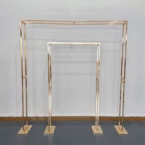 <span class=keywords><strong>Arche</strong></span> de mariage dorée à double poteau en fer forgé, personnalisable en usine, pour accessoires de fond de scène de mariage et cadre de décoration de ballons - Product Image 4