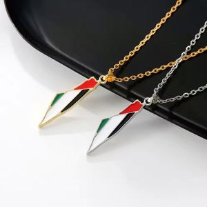 Colgante Personalizado de Palestina, Mapa de la Bandera de Alta Calidad en Metal, Artesanía Metálica, Collar de Metal con la Bandera de Palestina - Product Image 4