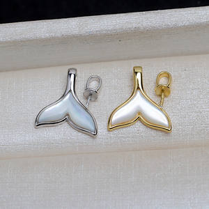 จี้เงินแท้ S925 รูปเปลือกหอยหางปลา พร้อมถาดอุปกรณ์ DIY อายุการใช้งาน 5-7 ปี รุ่น 4089 ต่างหูแฟชั่นแบบห้อย - Product Image 1