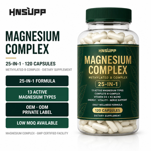 Cápsulas de <span class=keywords><strong>Complejo</strong></span> de Magnesio 25 en 1 de Marca Privada OEM, <span class=keywords><strong>Complejo</strong></span> <span class=keywords><strong>B</strong></span> Metilado, Vitamina D3 K2, Apoyo Energético y Nervioso, 120 Unidades - Product Image 2