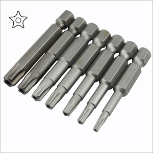 T9 T10 T15 T20 T25 T27 T30 T35 T40 Hex Drilled Hole1/4 Hex 50mm Length Torx <strong>Security</strong> Screwdriver <strong>Bits</strong> - Product Image 2