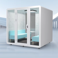 Cosses de bureau acoustiques modernes et écologiques à 4 niveaux Cabine vocale portable amovible Cadre en acier Insonorisé Immeuble de bureaux Extérieur