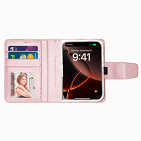 Étui portefeuille en cuir PU de haute qualité pour iPhone, avec emplacements pour deux cartes, coque rabattable antichoc pour iPhone, étui pliable Hanman