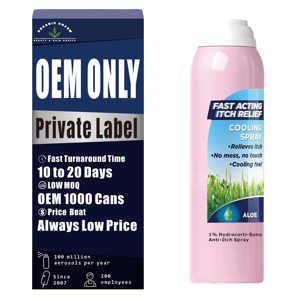 Corticostéroïde à l'aloe vera 1% à action rapide personnalisable OEM Spray corporel de marque privée Gel rafraîchissant et anti-démangeaison de force - Product Image 1