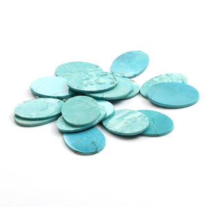 หินอัญมณีธรรมชาติทรงรีแบบหลวมสีเขียวเทอร์ควอยซ์สองด้าน - Product Image 2