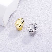 Grillz dentaire Freestyle Star Cutout, poli miroir, bicolore or et argent, bijoux hip-hop pour rappeurs