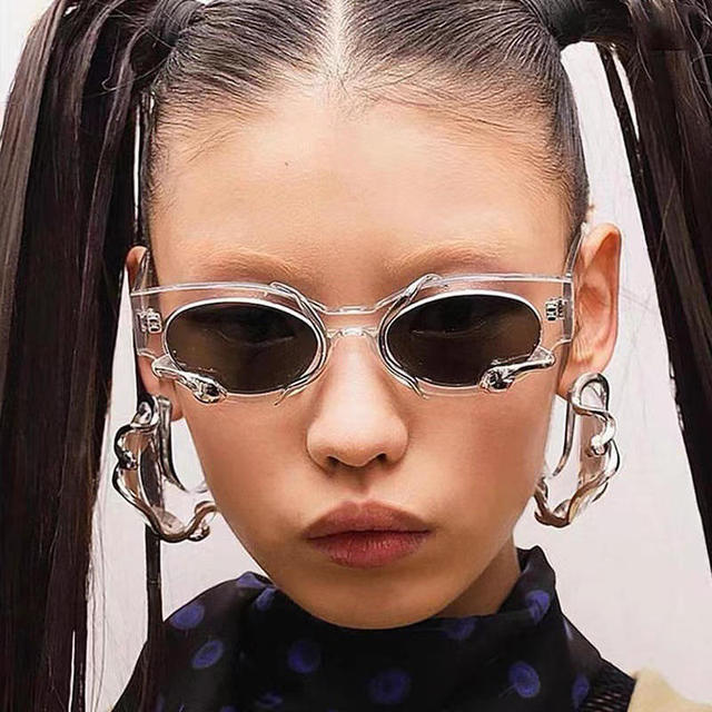 Y2K Sunglasses Women Designer Y2K Sunglasses Snake Decoration Custom Shade Sunglasses UV400 Glasses 3985