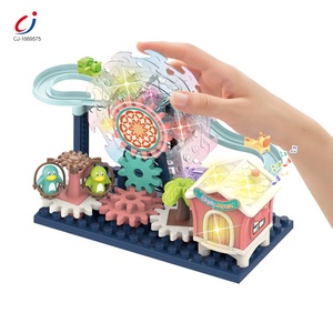 Jouets de course sur rail à assembler soi-même Chengji Electric, grande roue, jouet de construction intellectuel avec engrenages, musique et lumière - Product Image 2