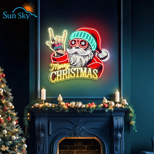 Miễn Phí Thiết Kế Giáng Sinh Vui Vẻ Neon Dấu Hiệu Thay Đổi Độ Sáng <span class=keywords><strong>LED</strong></span> Dấu Hiệu Giáng Sinh Neon Dấu Hiệu Cho Tường Trang Trí Nội Thất USB Neon Đèn Dấu Hiệu - Product Image 3
