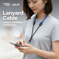Kabel USB C HP6105FPD Logo Kustom 100W PD dengan Tali Leher 1M, Dapat Dilepas, Pengisian Cepat, Transfer Data, untuk Promosi