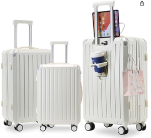 Großhandel groß 14 Zoll Rolling Tote Bag Rollen Karierte Gepäck tasche 3 Fächer Telefon halter Vierteiliger Koffer Set 14 20 24 28 Tasche - Product Image 6