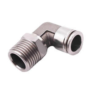 Codo de Unión <span class=keywords><strong>PL</strong></span>, latón macho, acero inoxidable, codo de 90 grados, empuje de 1/8 "1/4" 3/8 "1/2", manguera de aire, conector rápido, Accesorios Neumáticos - Product Image 4