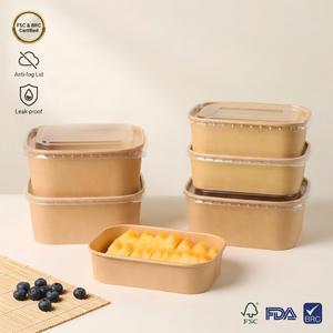 Boîte à pâtes en papier Kraft recyclable boîte à lunch commerciale étanche haute qualité fruits ménagers <span class=keywords><strong>sushi</strong></span> conteneurs à emporter - Product Image 1