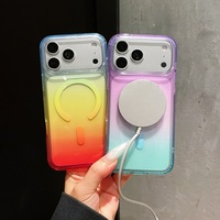Coque de téléphone magnétique à dégradé coloré pour iPhone 17 Pro Max 16 15 14 Pro Max 13 Pro, compatible avec la recharge sans fil