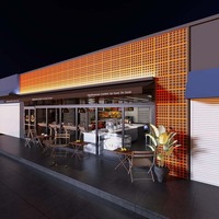 Meubles de restaurant sur mesure, table de buffet en bois massif, comptoir de bar, vitrine avec éclairage LED pour café, fast-food, vente en gros