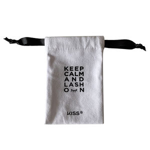 9x14cm pochette en coton blanc écologique stockage de maquillage réutilisable pour faux cils et outils de beauté - Product Image 3