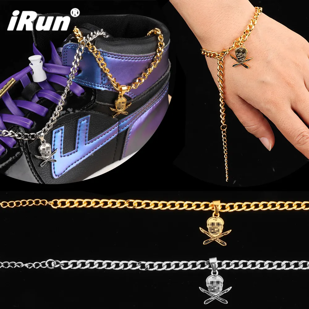IRun Custom Metal Zinc Alloy Shoe Charm Chain Sport Sneaker Fashion Accessories Decorative Suitable Chain For Shoes