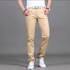 האחרון עיצוב האביב חדש Mens אופנתי עבודת מכנסיים לנשימה מקרית Slim מכנסיים