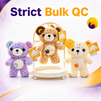 Pendentif en peluche ours en lavande, mini breloque douce, fabrication OEM ODM, vente en gros, fabricant de jouets cadeaux