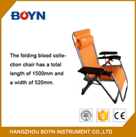 Fauteuil médical pliable et réglable EM-BC069 pour hôpital, design simple, portable, pour clinique et donneurs de sang