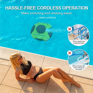 Limpiador Robótico Inalámbrico para Piscinas W001, Batería de Litio de 5000 mAh, Área de Limpieza de 85 cm, Motor Dual, Autoestacionamiento, para Piscinas Elevadas - Product Image 4