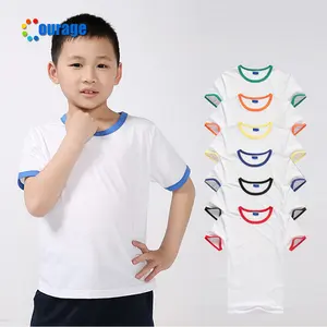 Camiseta de camiseta para crianças, gola colorida personalizada de subolmação