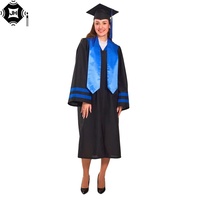 Ensemble de robes de cérémonie pour lycée, baccalauréat/mastère, robe académique tissée pour adultes, 100% polyester, uniforme scolaire