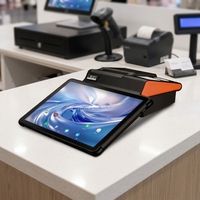 Système de point de vente (PDV) pour kiosque, écran tactile 11 pouces, affichage client, lecteur de codes-barres 1D/2D, imprimante thermique 80 mm, Bluetooth, GPS, Android 14.0
