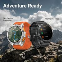 Montre connectée GPS 6 satellites K67 avec lampe torche LED, écran AMOLED 1,43 pouces toujours actif, montre connectée robuste