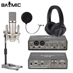 Kit d'interface audio pour enregistrement, moniteur, casque, microphone, équipement de diffusion et de chant à domicile avec étui - Product Image 4