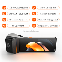 جهاز نقاط البيع المحمول Sunmi V3 بنظام أندرويد، ذاكرة 3 جيجابايت و32 جيجابايت، نظام دفع NFC مدمج، طابعة إيصالات مدمجة، آلة كاشير للأكشاك الخارجية