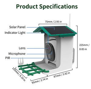 Mangeoire à oiseaux intelligente <span class=keywords><strong>solaire</strong></span> Premium Baiyi BD015 avec caméra Wi-Fi HD couleur pour surveillance à distance des oiseaux domestiques en extérieur - Product Image 5