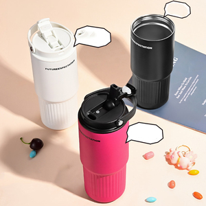 Vaso de Acero Inoxidable 316 de 750 ml con Tapa Abatible, Taza de Café Portátil para Viaje, a Prueba de Fugas, Aislada al Vacío, para Auto, con Logotipo Personalizado - Product Image 2