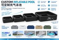 Grande piscine familiale gonflable noire en PVC Drop Stitch pour utilisation en extérieur dans la cour