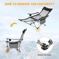 Chaise de plage de camping pliante confortable et moderne avec couvercle d'écran pour la pêche et l'utilisation du parc accessoire en tissu inclus dans le carton