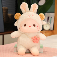 Nuevo Peluche de Conejo Transformable, Lindo Juguete de Animal Relleno de Algodón PP, Regalo de Cumpleaños para Niños