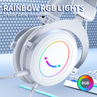 Casque de jeu H3 circum-auriculaire RGB filaire avec haut-parleurs dynamiques et suppression du bruit pour PC/DJ