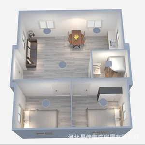 Maison conteneur pliable, extensible, de forme rectangulaire, design moderne, avec installation sur site - Product Image 1