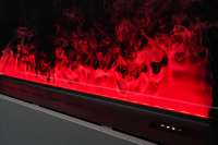 Cheminée électrique décorative 3D LED à effet de flamme, sans chauffage, 100 cm, écologique, avec brume linéaire intégrée en métal, thermostat réglable