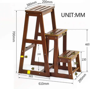 <b>Wooden</b> Folding Kitchen Helper Step Stool <b>Ladder</b> Toddlers Children's Standing Learning Tower Chair Bed Type Bedroom Application - Product Image 3
