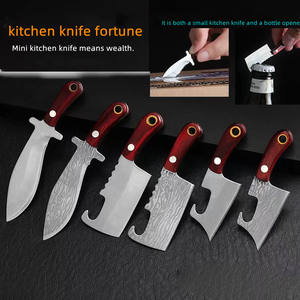 Ensemble de couteaux de chef miniatures en acier inoxydable de haute qualité, lame de 3 cm, petit couteau de poche EDC avec étui et porte-clés - Product Image 3