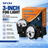 Projecteur de feux antibrouillard de 3 pouces, lentille de projecteur 45W/70W SFIDA LD-7C, double faisceau LED, double projection directe, phare de voiture et de moto