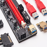 Nouveau plus récent VER 009S PCI-E 1X à 16X LER Riser 009 Card Extender PCI Express Adapter USB 3.0 Cable Power