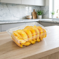 Boîtes d'emballage transparentes en plastique PET de qualité alimentaire pour fruits et légumes avec couvercle pour hamburgers, pizzas, sushis et en-cas