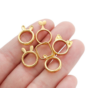 Gold Alloy Mixed Shape <b>Ring</b> Findings For DIY Jewelry Making 10pcs - Product Image 4