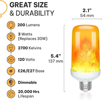 Ampoule LED à effet de flamme DC12V, simulation de feu vacillant, E26/E27, 4 modèles d'effets de feu dynamiques, ampoule pour Halloween, Noël, fête