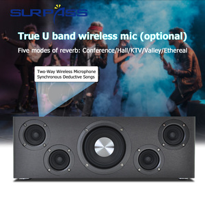 Amplificateur mural Hi-Fi AH110 110W avec caisson de basses, enceintes Bluetooth en bois pour home cinéma, <span class=keywords><strong>TV</strong></span>, karaoké, son profond et puissant - Product Image 2
