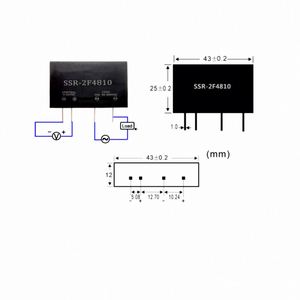แผงวงจร PCB แบบ Single-in-line ขนาดเล็ก 10A5A3A 4 ขา ควบคุมวงจรไฟฟ้ากระแสตรง ด้วยรีเลย์โซลิดสเตทกระแสสลับ รุ่น 2F4803 2F4805 SSR-2F4810 - Product Image 5