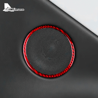 Autocollant en Fiber de carbone pour 2024 Tesla modèle 3 Highland doux Audio anneau couverture arrière porte bande voiture garniture intérieure accessoire